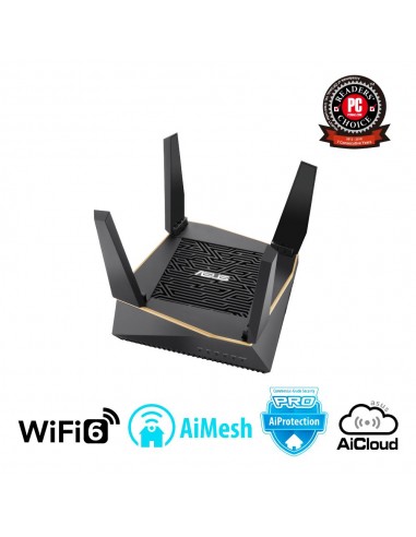 Wireless Router|ASUS|Wireless Router|6100 Mbps|IEEE 802.11ac|IEEE 802.11ax|USB 2.0|USB 3.1|1 WAN|4x10/100/1000M|Number of antenn