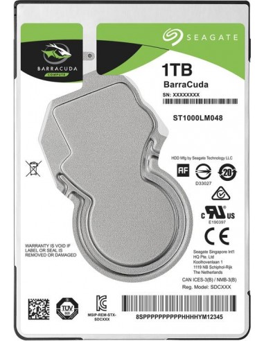 HDD|SEAGATE|Barracuda|1TB|SATA 3.0|128 MB|5400 rpm|2,5"|Thickness 7mm|ST1000LM048