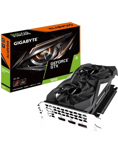 Graphics Card|GIGABYTE|NVIDIA GeForce GTX 1650|4 GB|128 bit|PCIE 3.0 16x|GDDR5|Memory 8002 MHz|GPU 1710 MHz|Dual Slot Fansink|2x